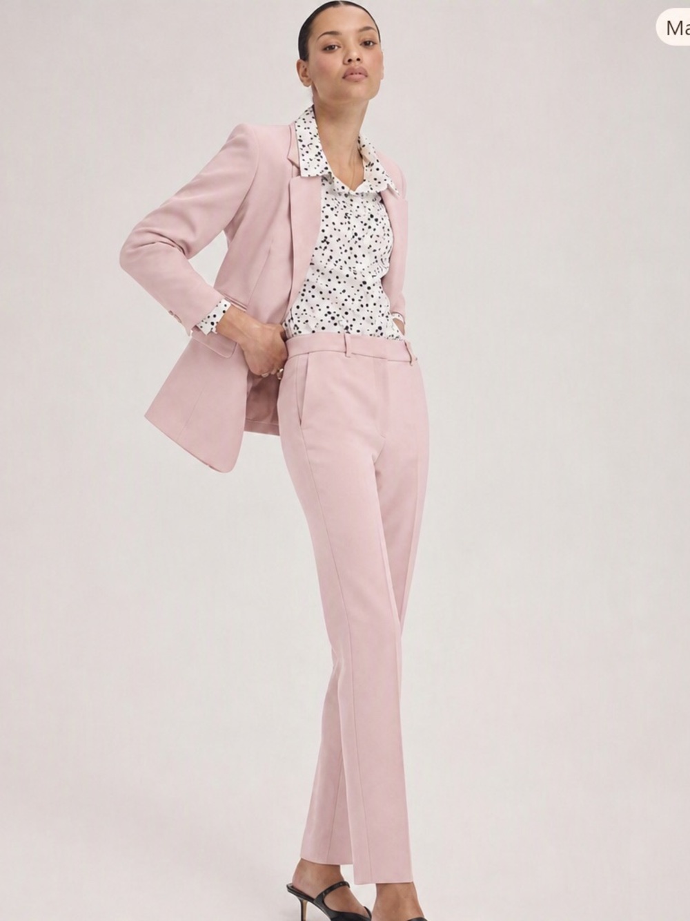 White House Black Market Blush Pink Straight-Leg Trousers